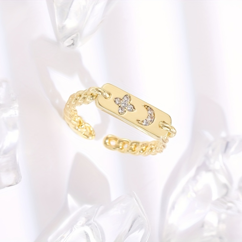 Men's Moon Flower Adjustable Ring Couple Opening